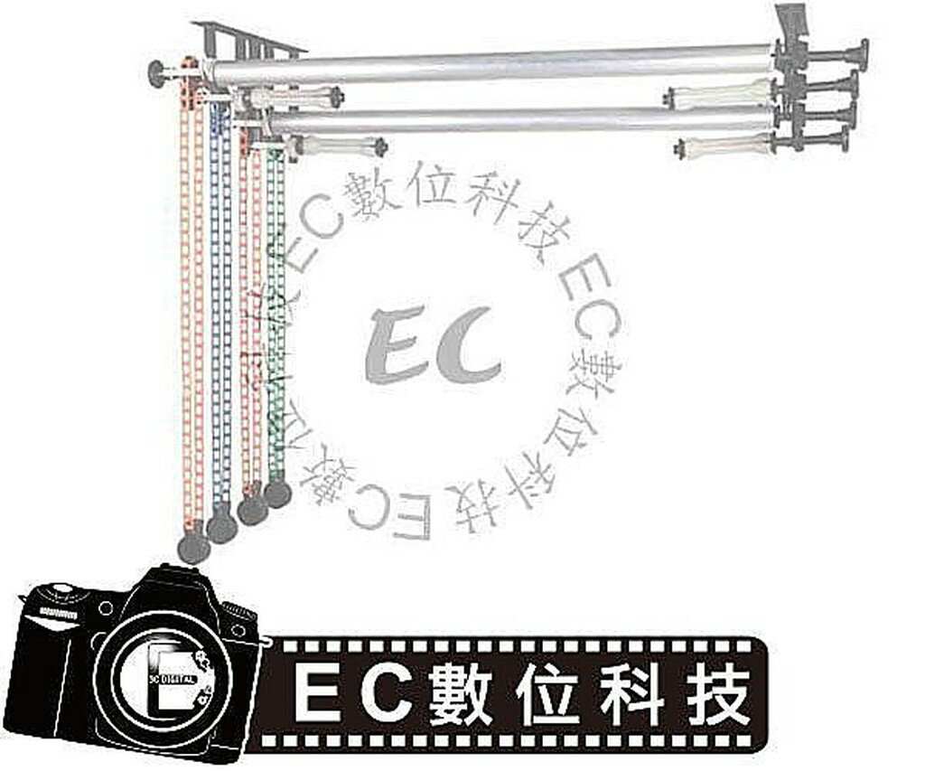 【EC數位】背景布升降支架 B-4W B4W 鏈條升降型背景架 四軸背景布升降架 活動捲軸架 手動背景架 背景紙架