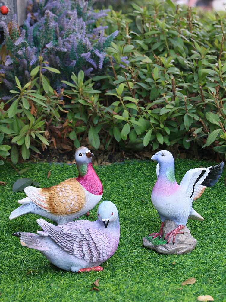 仿真鴿子花園裝飾庭院擺件樓盤戶外陽臺田園造景動物道具樹脂雕塑