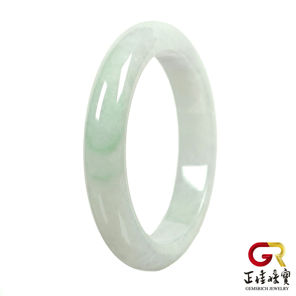 翡翠 冰種春帶彩飄綠 微紫飄綠 內徑56mm 天然緬甸A貨翡翠手鐲