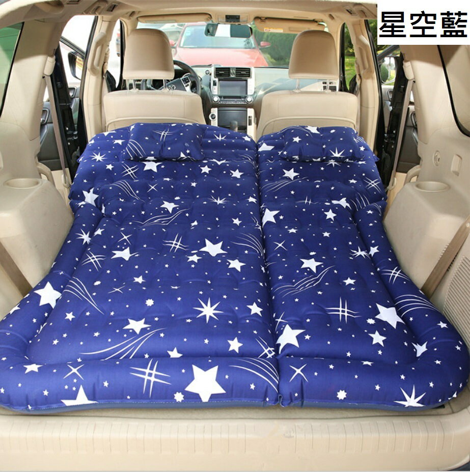 【休旅車充氣床】送枕頭+電動打氣機+收納袋 植絨分體 點菸孔充氣 車用 後座後排充氣墊 旅行床 車震床墊 車用充氣床 8