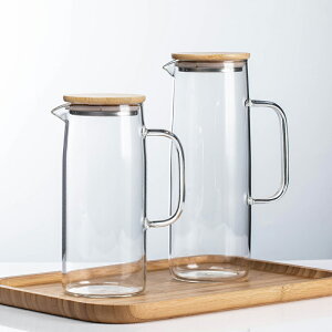 家用耐熱的冷水壺透明帶把水杯套裝檸檬水壺餐廳冷飲壺泡茶水壺