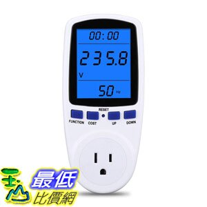 [8美國直購] 電流監控插頭 Upgraded Night Vision Power Meter Plug, Power Consumption Monitor Energy Voltage Amps Electricity Usage B07P8M7N9F