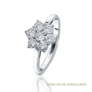 【King Star】愛的花束鑽石18K金戒指(車花放大款)｜指定卡滿5千回饋10%