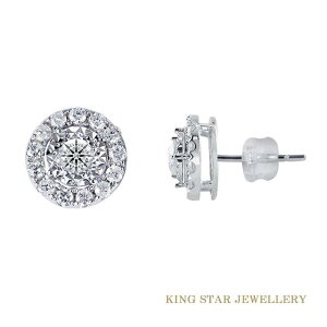 【King Star】60分鑽石14K金圓滿耳環(D VS2 3EX HA)｜指定卡滿5千回饋10%