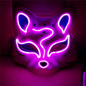 抖音美女狐貍發光面具LED爆閃聚會酒會夜光面具酒吧夜場氣氛道具 全館免運