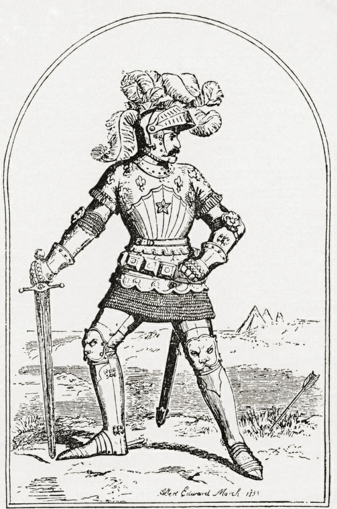 Posterazzi: A drawing of a soldier or knight in armour by King Edward ...