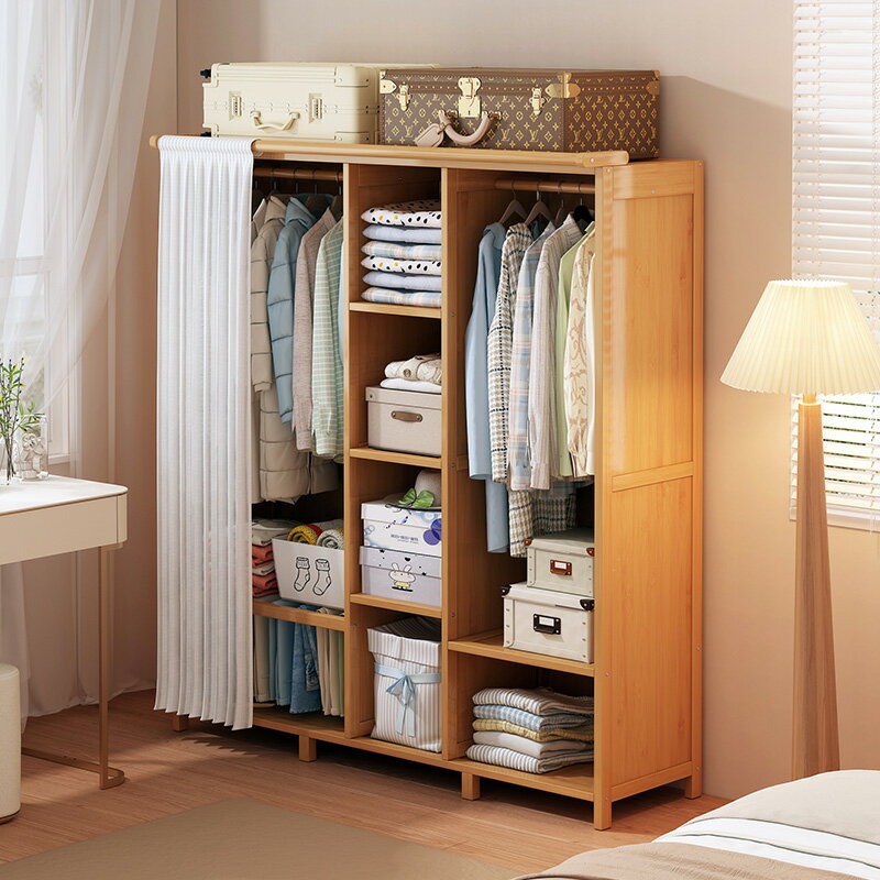 衣柜臥室家用簡易組裝實木布衣櫥結實耐用衣服柜子儲衣柜出租房用
