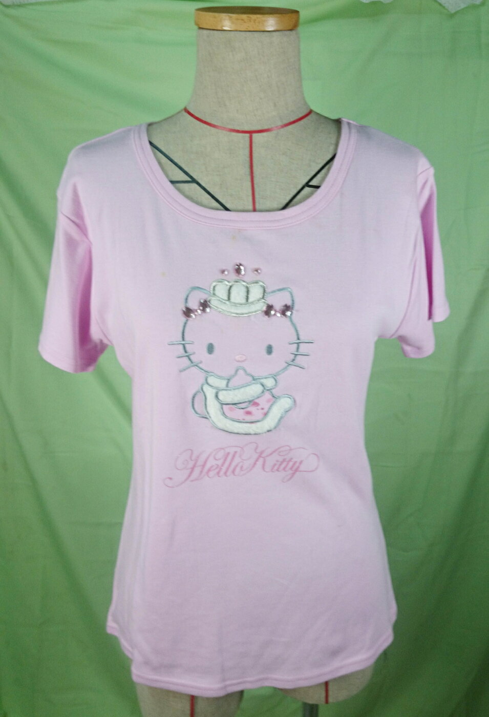 【震撼精品百貨】Hello Kitty 凱蒂貓 圓領T 天使 粉 震撼日式精品百貨