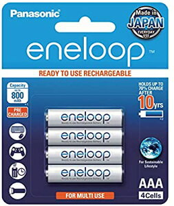 日本製 Panasonic eneloop 4號AAA(小顆) 4入 充2100次低自放電電池, 4顆送電池盒