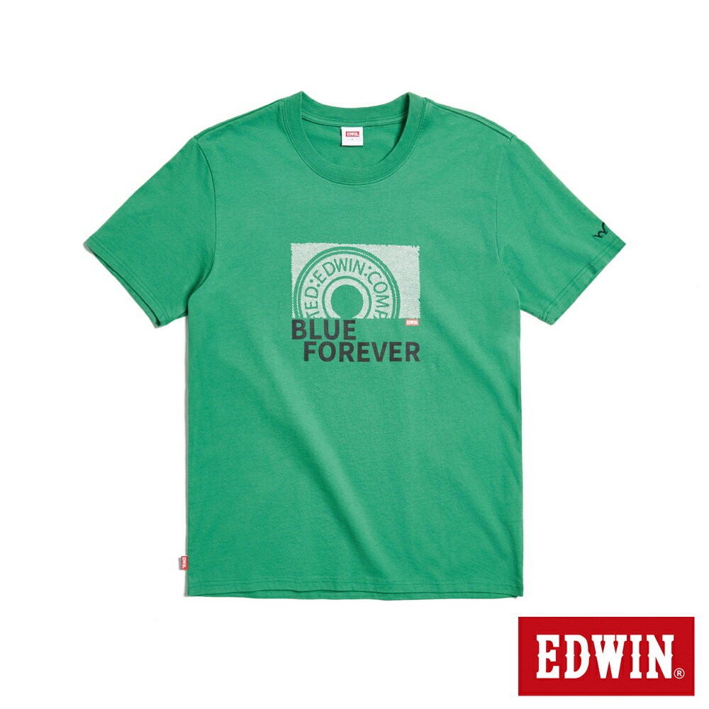 EDWIN 男款 立釦印花短袖T恤 (綠色)