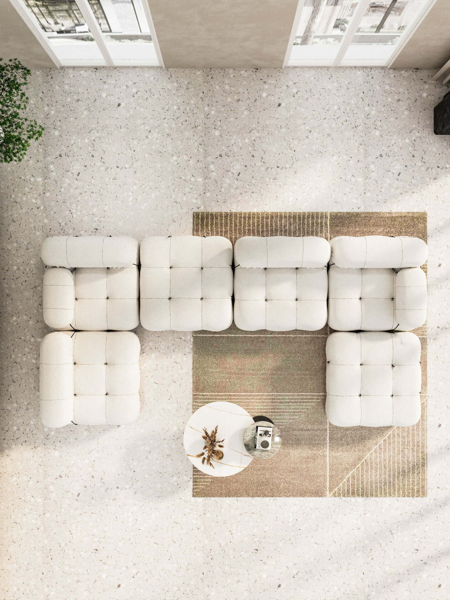 北歐布藝沙發輕奢小戶型網紅客廳臥室設計師方塊拉扣模塊沙發組合