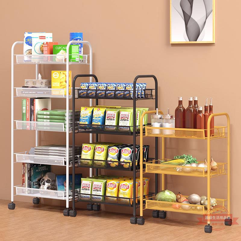 廚房置物架落地多層可移動家用小推車儲物收納架蔬菜籃子用品