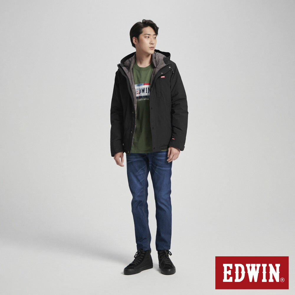 EDWIN 夾克式羽絨外套-男款 黑色