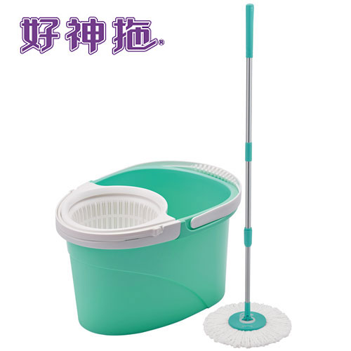 好神拖 手壓式獨立籃旋轉拖(1拖+1桶+3布)