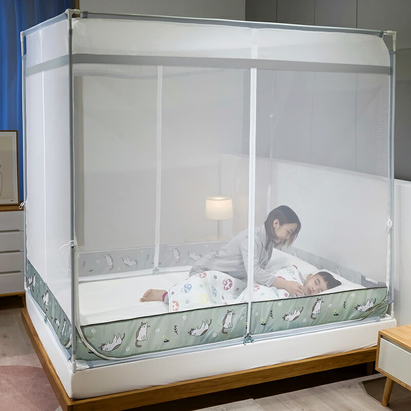 新款蚊帳家用兒童防摔1.5米1.8m床蒙古包免安裝寶寶加厚加密夏天