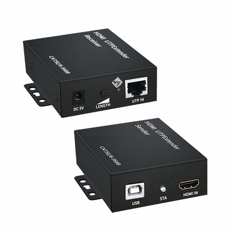 全網最低價~高清HDMI KVM網絡網線延長器轉RJ45傳輸100米150米200米帶USB口鍵盤鼠標傳輸放大器8P網線視頻延長器 3