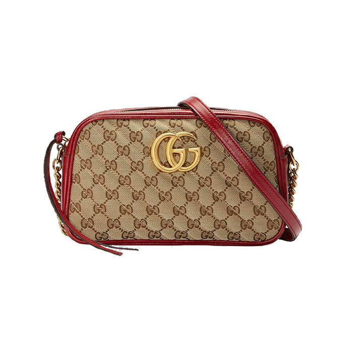 精選★GUCCIGGMarmont帆布配皮LOGO斜背包紅色   ~【夏日美包★菲尼斯 國際精品↘3折起】