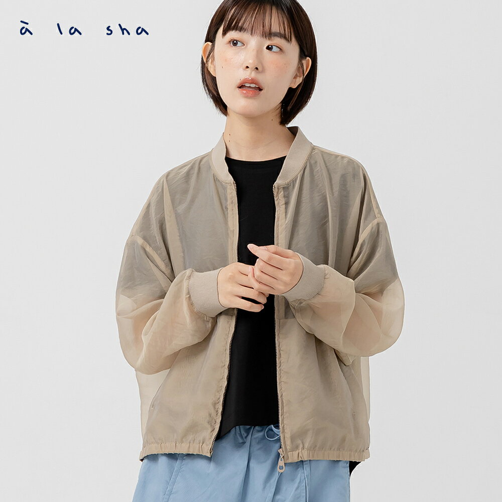 a la sha 質感透膚運動外套 2