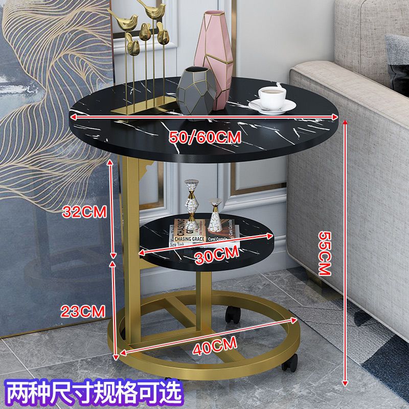 免運 桌子 茶几 客廳茶几 餐桌北歐茶幾臥室沙發邊幾雙層仿大理石桌面商務洽談桌網紅ins小圓桌