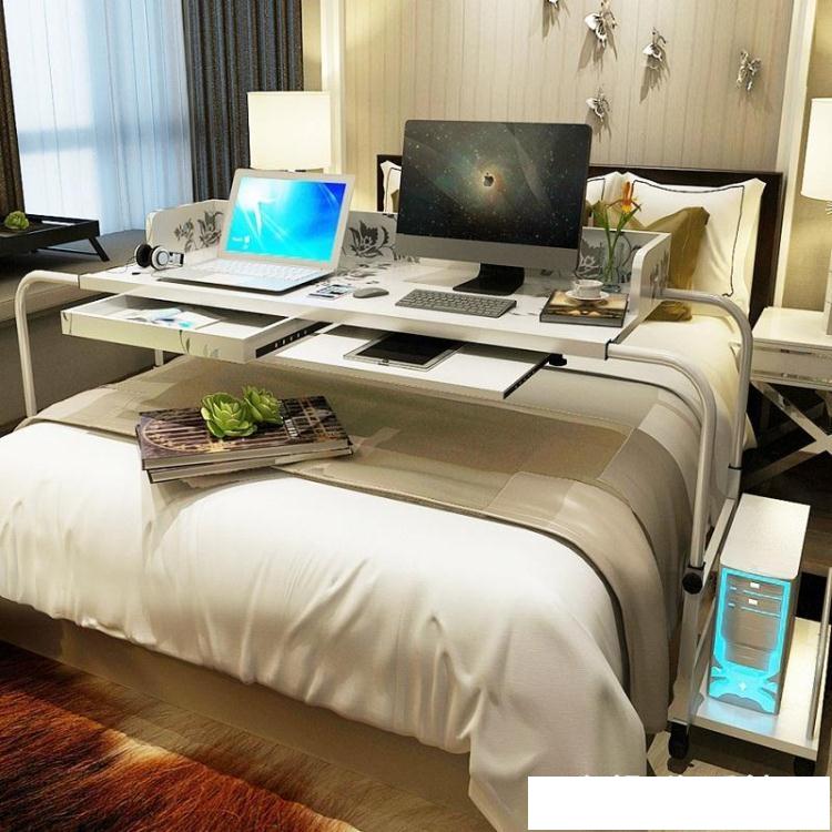 諾譯雙人伸縮床上可行動升降筆記本臺式電腦桌家用懶人跨床小桌子AQ