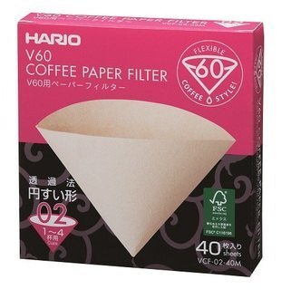 金時代書香咖啡 HARIO 日本製 V60 無漂白 咖啡濾紙 1-4杯用 40入 VCF-02-40M