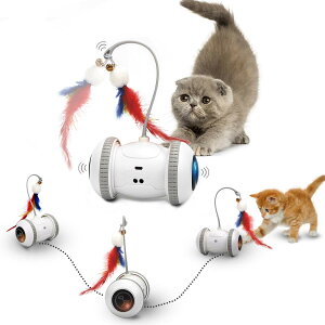 電動貓咪玩具智能逗貓平衡車自嗨解悶神器USB充電逗貓棒羽毛玩具