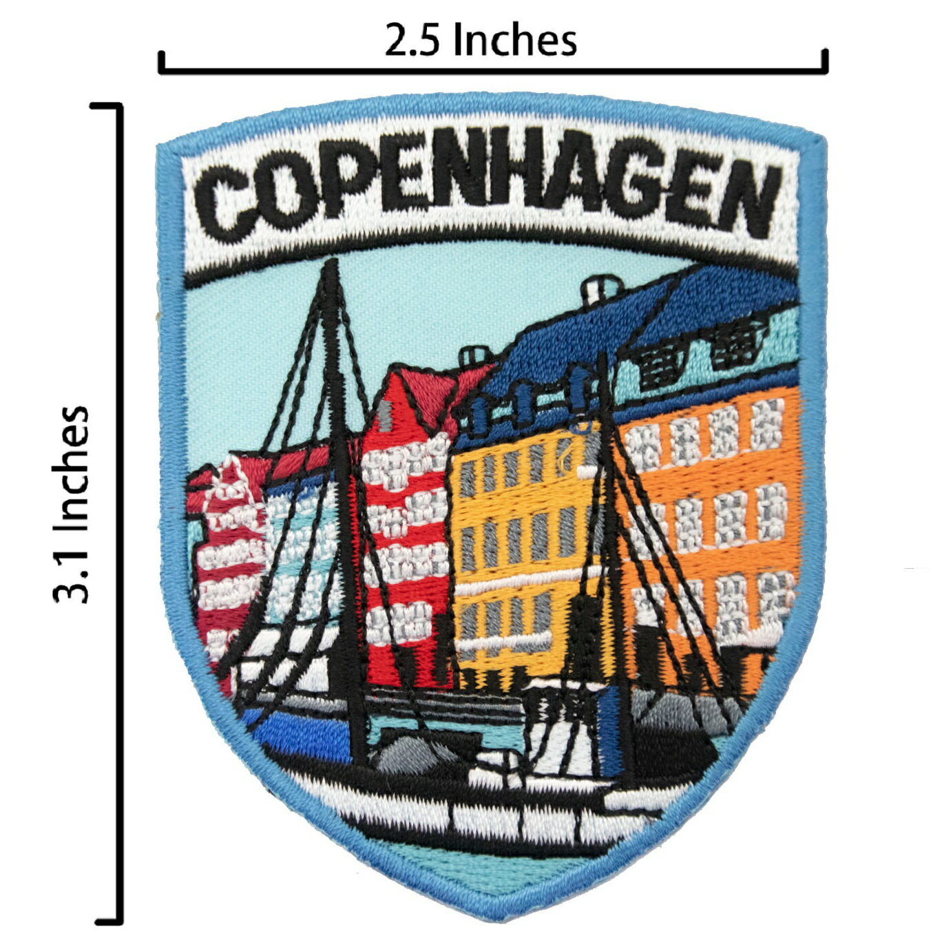 地標補丁刺繡國旗徽章三件組哥本哈根地標＋丹麥國旗刺繡+ 徽章金屬別針刺繡燙布貼衣服補丁DIY修補洞裝飾貼背膠| ALL SPLENDID直營店|