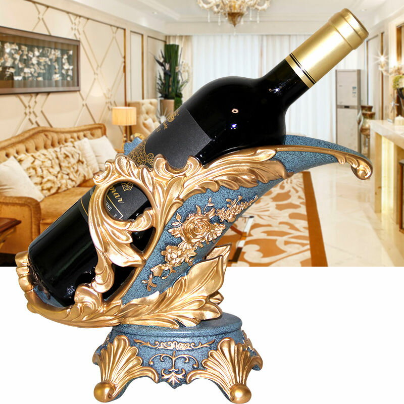 含運 歐式紅酒架擺件輕奢高階葡萄酒瓶架家用高檔客廳酒櫃裝飾品置物架