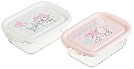 日本製 美樂蒂 便當盒 2入 午餐盒 收納盒 盒子 收納 餐盒 Melody 三麗鷗 正版 授權 J00015373