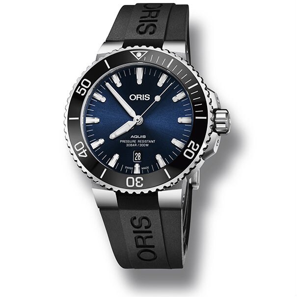 ORIS 豪利時 0173377304135-0742464EB Aquis系列 時間之海日期腕錶 / 藍面 43.5mm