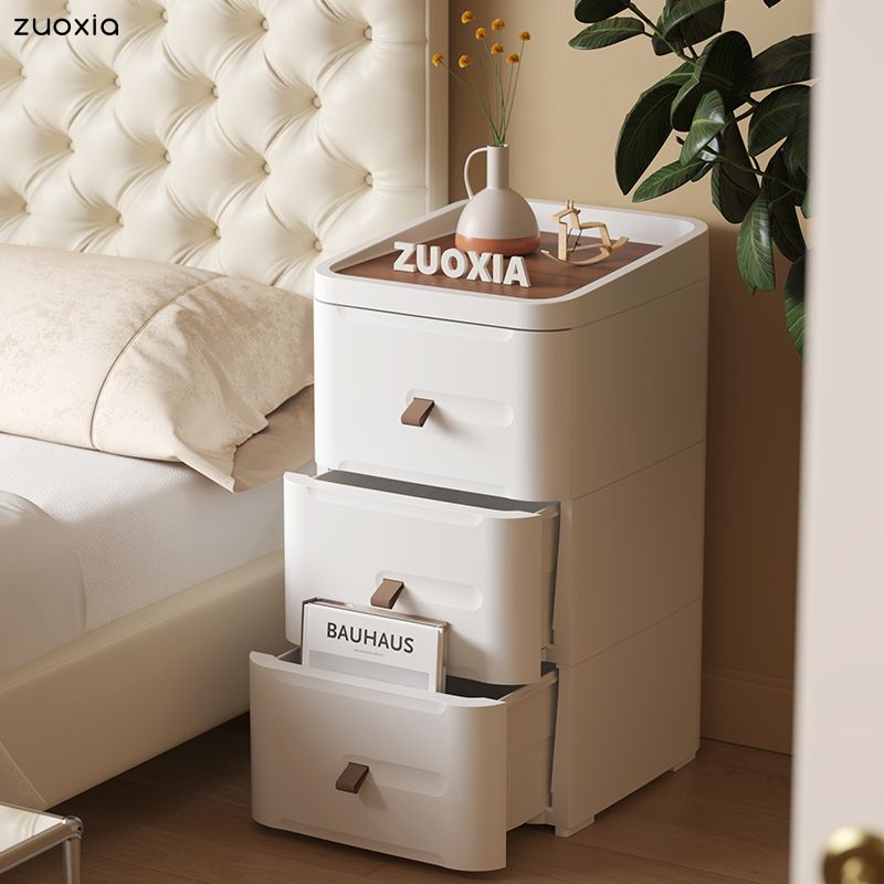 免運 可開票 超低價 工廠直銷 北歐床頭櫃簡約現代小戶型ins風皮質臥室迷你日式收納多功能櫃子 出貨快CH4270