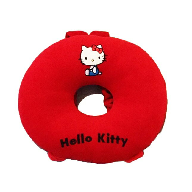 權世界@汽車用品 Hello Kitty 兜風紅系列 圓形 可愛車用頭枕 PKTD003R-03
