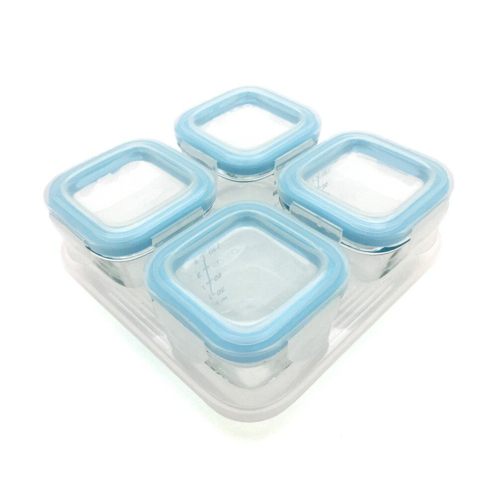OXO tot 好滋味玻璃儲存盒 120ml - 水漾藍
