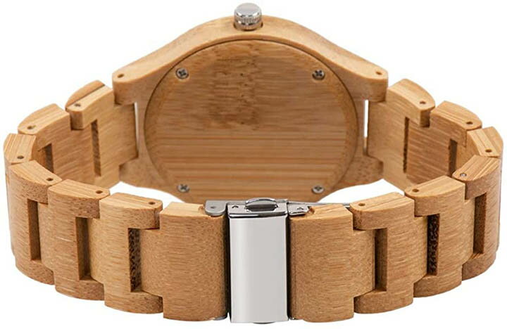 Bewell【日本代購】復古懷舊竹錶 男士手錶 日本石英手錶 輕便休閒 1