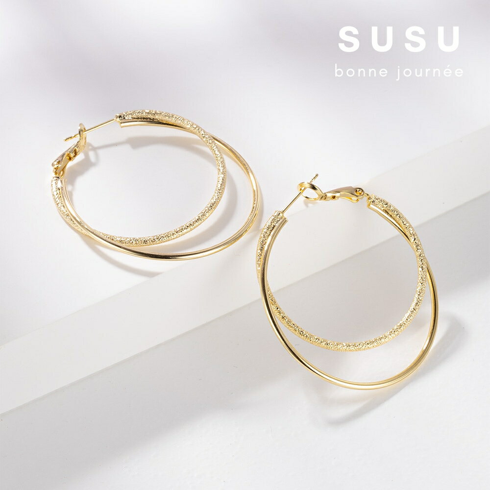 SU SU︱經典雙圈耳環❤️925純銀 耳環 項鍊 手鍊 穿搭 百搭 時尚 送禮 防過敏 飾品 2