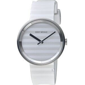 ISSEY MIYAKE 三宅一生 PLEASE系列 波紋概念腕錶 VJ20-0110W(SILAAA01Y)-40mm-白面膠帶【刷卡回饋 分期0利率】