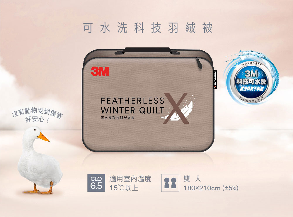 3M可水洗科技羽絨冬被-雙人.