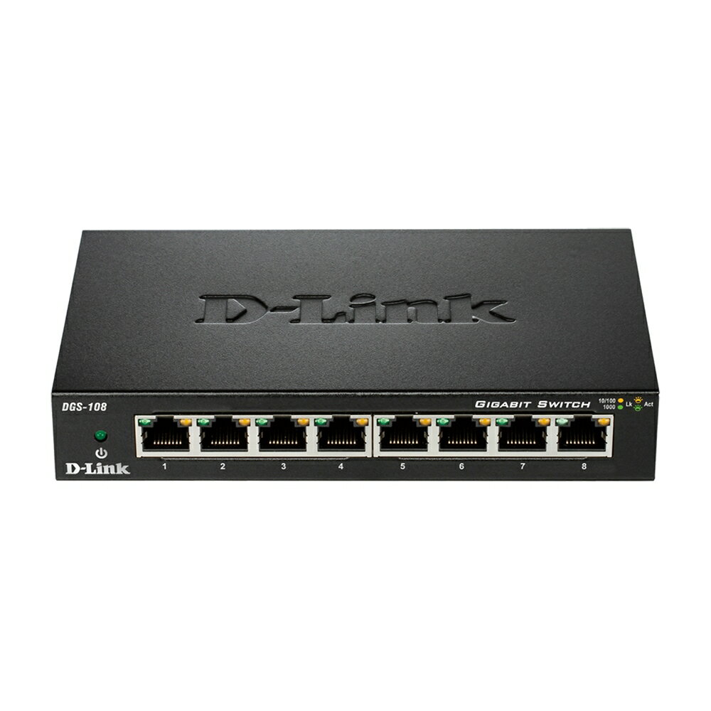 【D-Link 友訊】DGS-108 桌上型超高速乙太網路交換器