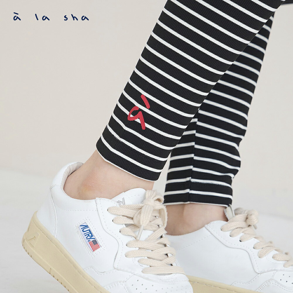 a la sha 阿財條紋舒適內搭褲 3