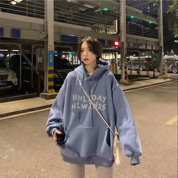 連帽衛衣外套女裝韓版加絨加厚大碼長袖時尚百搭休閒外套上衣秋冬新款【聚寶屋】
