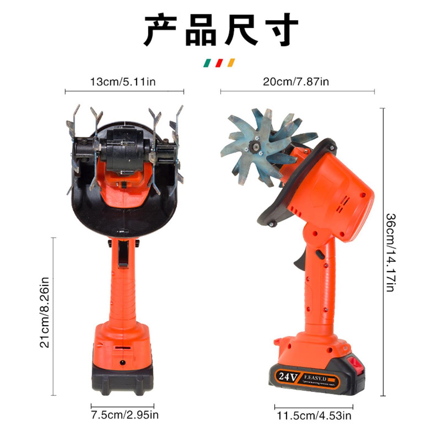 新款電動鋤頭無線微耕機鋰電鬆土機小型家用手持花園盆景除草翻土