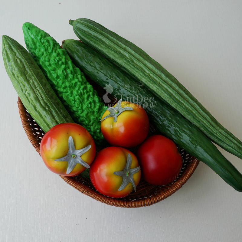 仿真蔬菜帶籃套裝手感版 lmdec仿真水果假蔬菜蔬果櫥柜擺設裝飾品