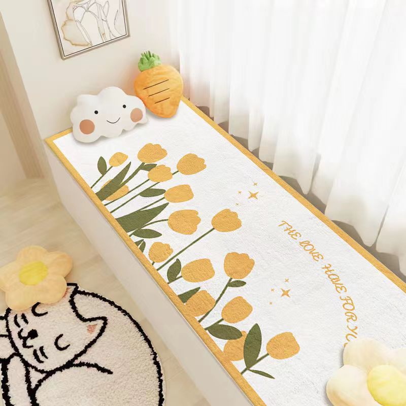 陽台坐墊 飄窗墊 窗台墊 網紅ins風飄窗墊陽台墊子主臥加厚毛絨飄窗毯坐墊2023新款窗台墊『ZW5495』