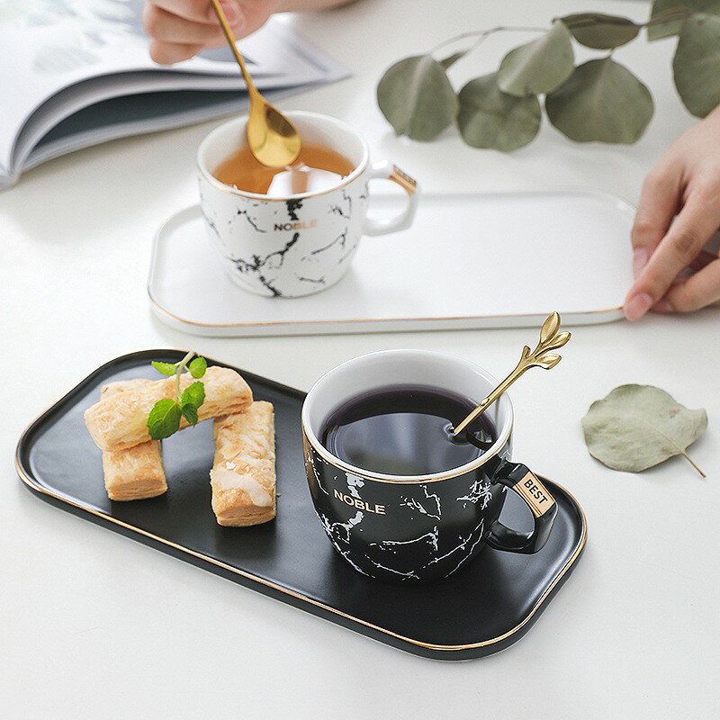陶瓷咖啡杯碟套裝帶勺點心下午茶杯具託盤歐式創意杯子定製