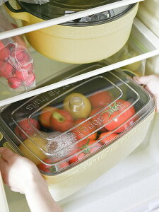 琺瑯風廚房食品級塑料帶蓋洗菜盆家用雙層水果蔬菜兩用瀝水濾水籃 廚房小物