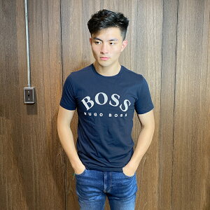 美國百分百【全新真品】BOSS T恤 短袖 圓領 短袖T-shirt 專櫃精品 logo 深藍 BP80
