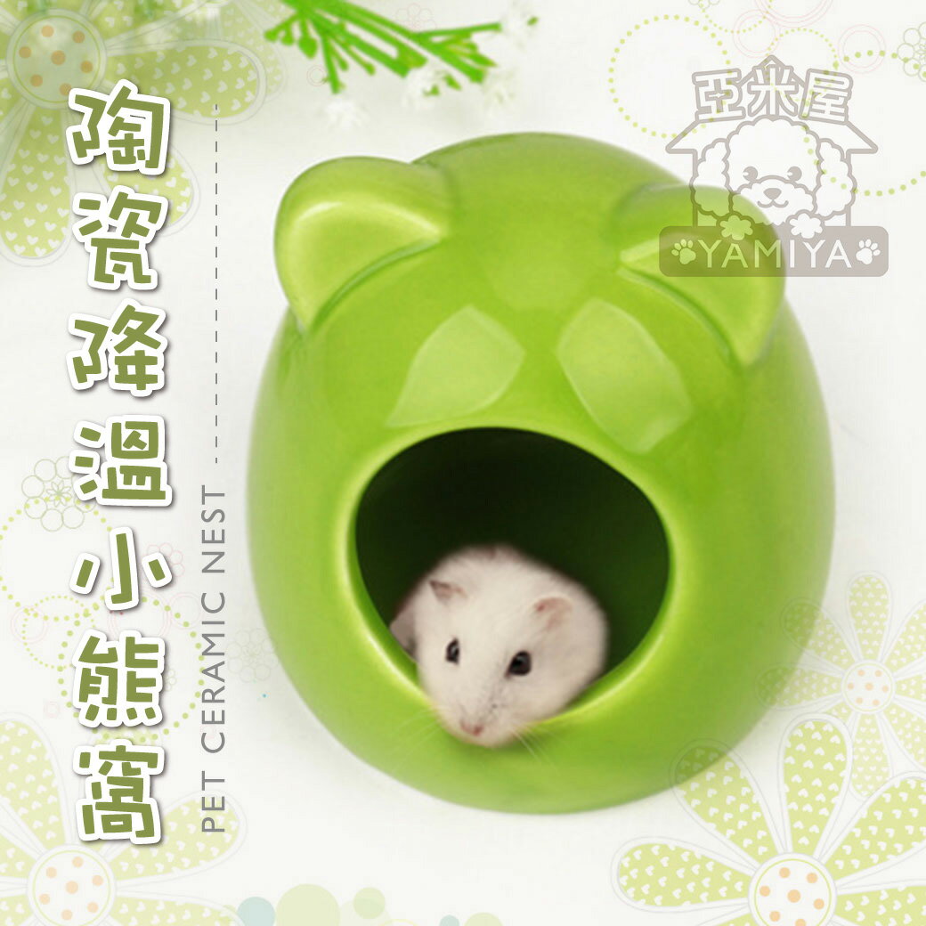 日本馬卡龍陶瓷降溫小熊窩 小寵降溫屋 消暑窩 蜜袋鼯/熊鼠/黃金鼠/線鼠/布丁鼠/《亞米屋Yamiya》