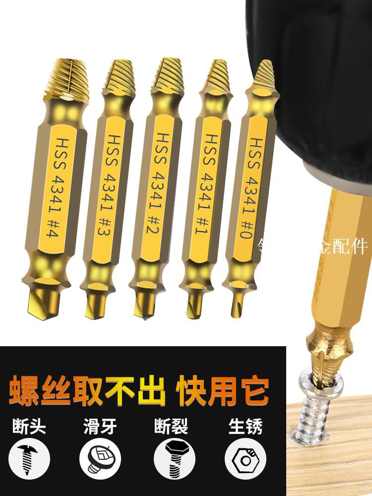斷絲取出器神器內六角螺絲取斷頭工具滑牙滑絲取絲套裝退絲錐專用[領邦五金配件]