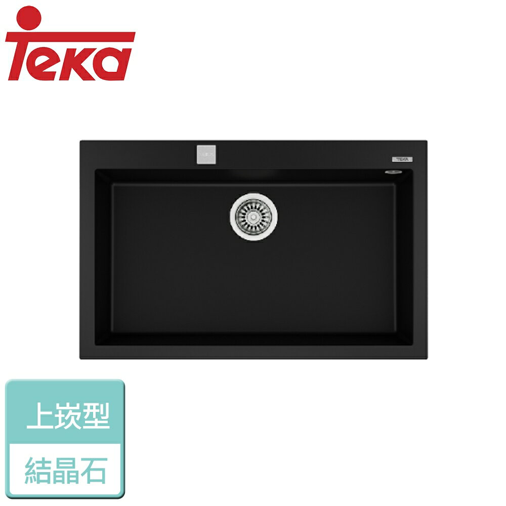 【德國TEKA】上嵌式花崗巖水槽(黑)-無安裝服務(FORSQUARE-7240TGAB)