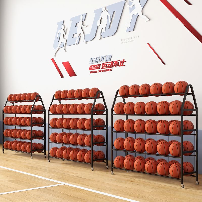 【最低價 公司貨】幼兒園籃球架收納架子兒童足球排球收納架移動球車培訓學校置球架 3